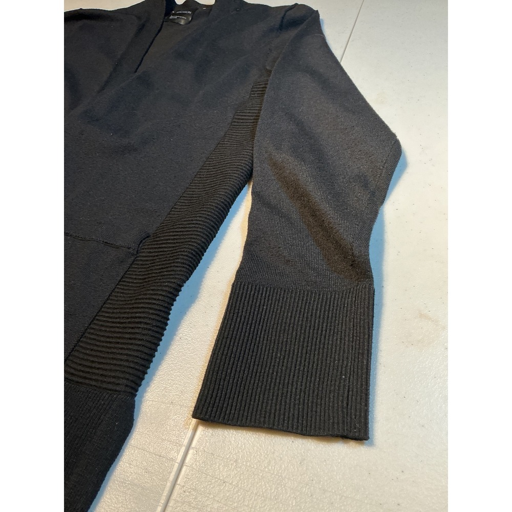 89th + Madison Womens Black Open Front Cardigan Sweater Ribbed Knit Large - Picture 9 of 10